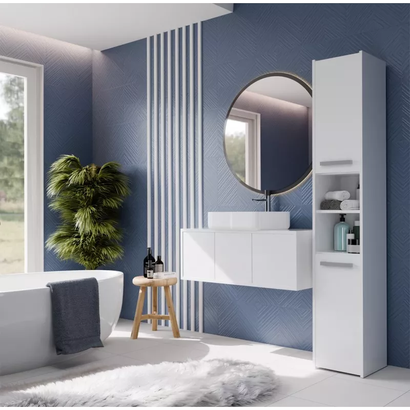 Topeshop S30 baltas vonios kambario spintelė Baltas