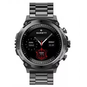Išmanusis laikrodis Garett Atom Black Steel