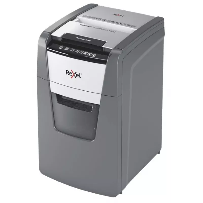 Rexel AutoFeed+ 130M popieriaus smulkintuvas, mikro pjūvis, 55 dB, juoda, pilka