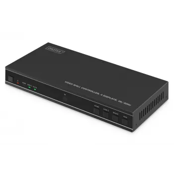 Vaizdo sienelės valdiklis DIGITUS DS-55358 – 4 ekranai, iki 4K (3840×2160) @30Hz, DisplayPort 1.2a, metalinis korpusas, valdymas mygtukais