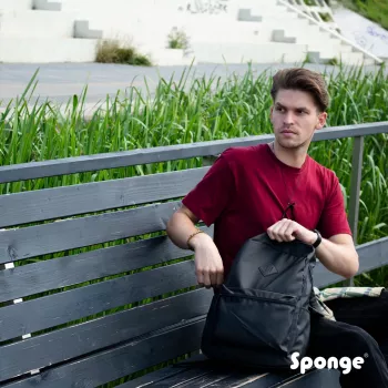 Sponge Street 15.4 inch juoda kuprinė – nešiojamųjų kompiuterių kuprinė iki 15,4 colio