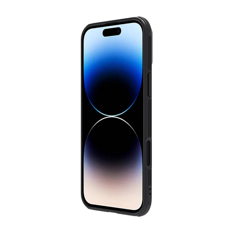 Apsauginis dėklas Nillkin CamShield Pro iPhone 16 Plus, juodas, su slankiojančiu fotoaparato dangteliu