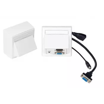 Vivolink WI221192 sieninis lizdas HDMI + VGA + 3,5 mm baltas
