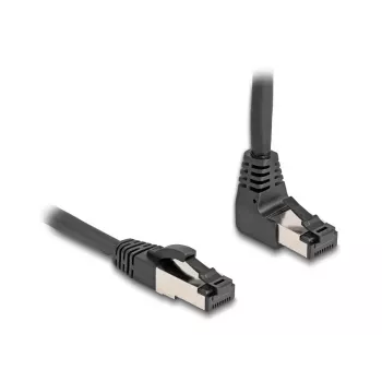 Tinklo kabelis DeLOCK RJ45 Cat.8.1 90° Į viršų Kampus / Tiesus 1m Juodas