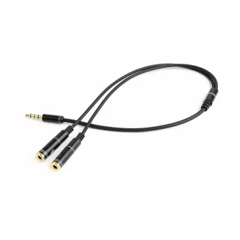 Garso adapteris Gembird CCA-417M 2×3,5 mm kištukas į 3,5 mm lizdą, 0,2 m, juodas
