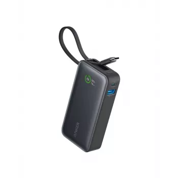 Anker Powerbank 545 NANO 30W 10000mAh su integruotu USB-C laidu, juoda