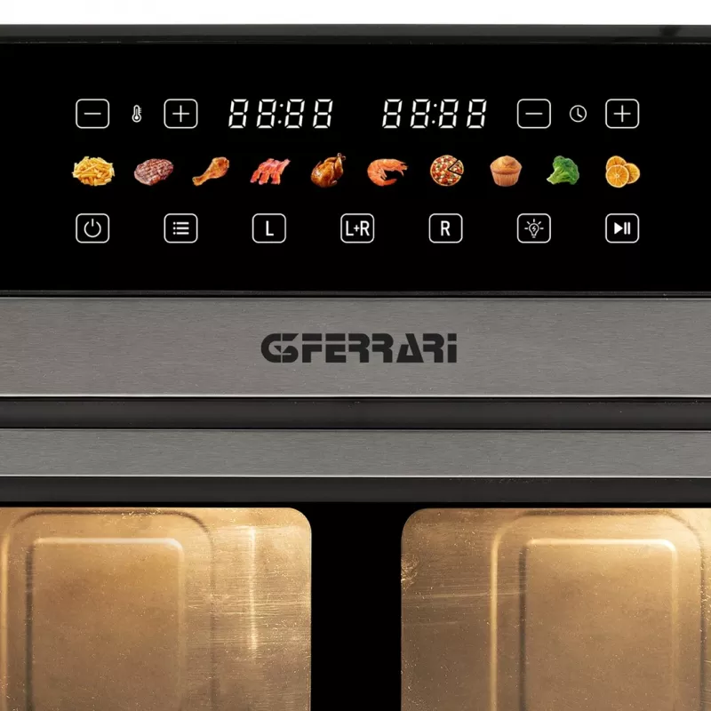 G3 Ferrari G10223 Dviguba gruzdintuvė 12 L Stalviršinė 2200 W Karšto oro gruzdintuvė Juoda, Nerūdijantis plienas