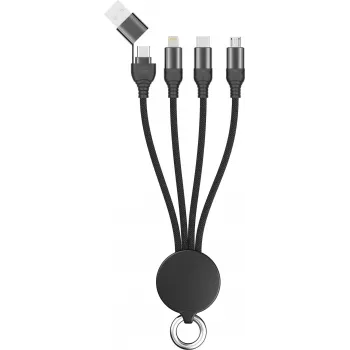 USB kabelis 2GO 797363 USB A / USB C – USB C / micro-USB B / Lightning, juodas