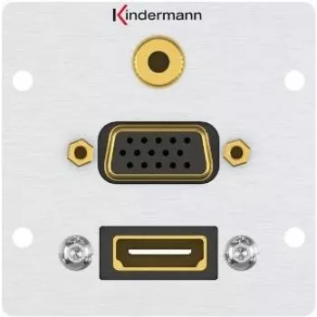 Sieninis lizdas HDMI + VGA + 3,5 mm Kindermann 7444000586