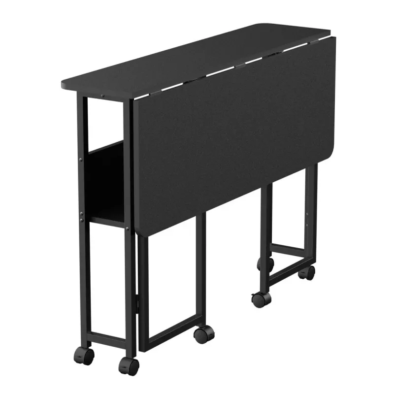 Sulankstomas stalas Maclean, juodas, mobilus 100x58cm, max. 50kg, MC-126 B
