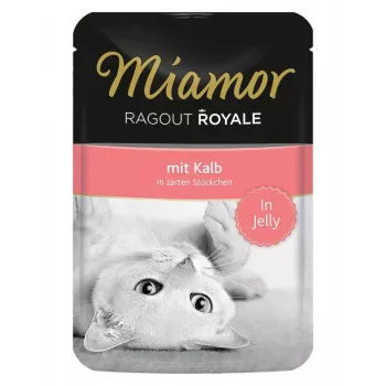 Šlapias ėdalas katėms Miamor Ragout Royale drebučiuose 100 g – veršiena, suaugusioms katėms
