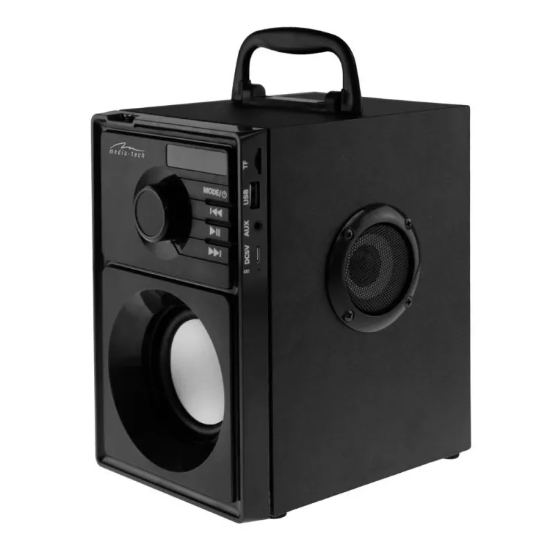 Belaidis garsiakalbis MEDIA-TECH MT3179, 20W (RMS 15W), Bluetooth 5.1, FM, MicroSD, USB, AUX, Li-Ion, 6 h, medinis korpusas