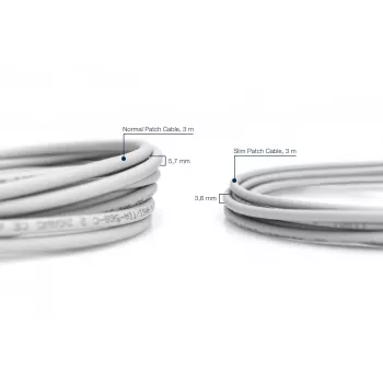 Tinklo kabelis Digitus CAT 6 U/FTP Slim patch cord RJ-45 Cat6 1m pilkas
