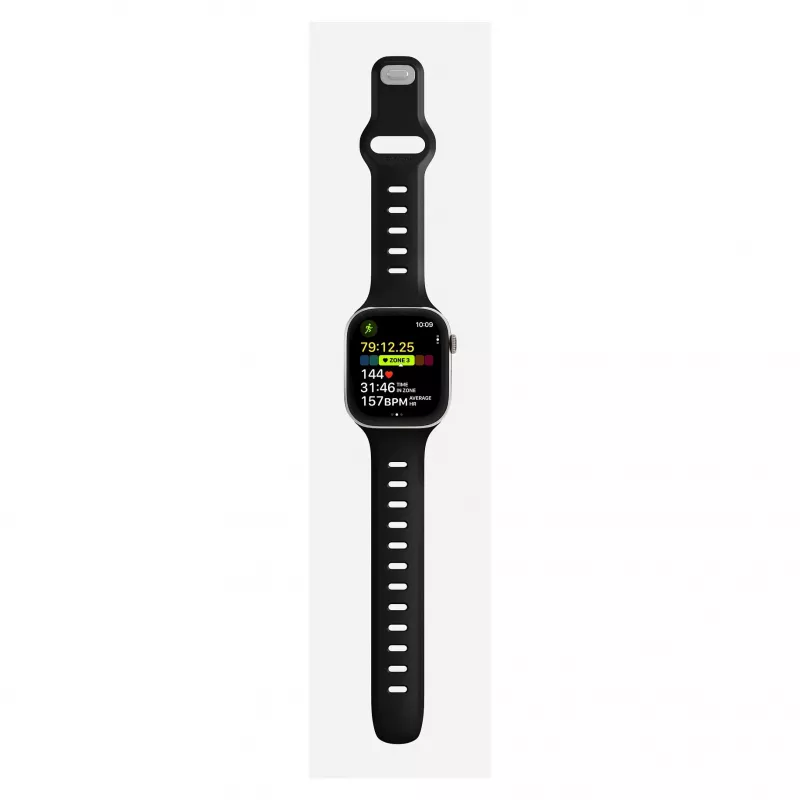 Dirželis laikrodžiui Nomad Tempo Band Black Rubber, 18 mm plotis, tinka 135–175 mm riešams