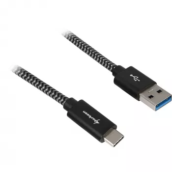 USB 3.2 Gen 2 laidas, USB-A kištukas > USB-C kištukas (juoda/pilka, 0,5 m, pintas)