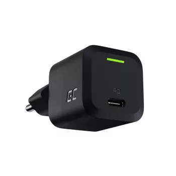 Mobiliojo įrenginio įkroviklis Green Cell CHARGC06, USB-C 33W, Quick Charge 3.0, AC įėjimas 100–240V, juodas