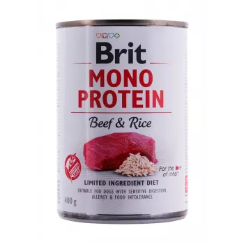 BRIT Mono Protein Beef & Rice šlapias šunų maistas 400 g
