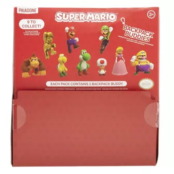 Rakto pakabukų rinkinys Backpack Buddies Paladone Super Mario CDU 24 vnt. – įvairūs personažai, kolekcionuojami aksesuarai