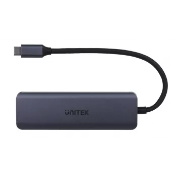 UNITEK uHUB Q4 USB-C 4 prievadų USB 3.2 Gen 1 5000 Mbit/s pilkas