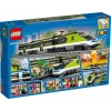 LEGO 60337 City Express keleivinis traukinys nuotolinio valdymo rinkinys su veikiančiais priekiniais žibintais, 2 vagonais ir 24 bėgių dalimis