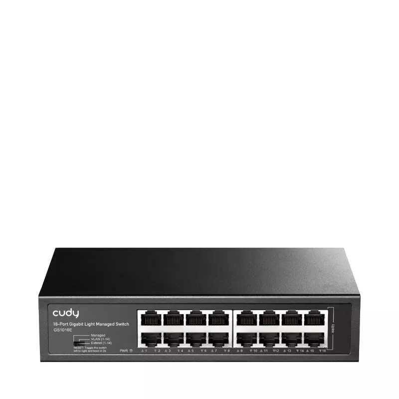 Cudy GS1016E 16 prievadų Gigabit Ethernet valdomas jungiklis, 16× 10/100/1000 Mbps
