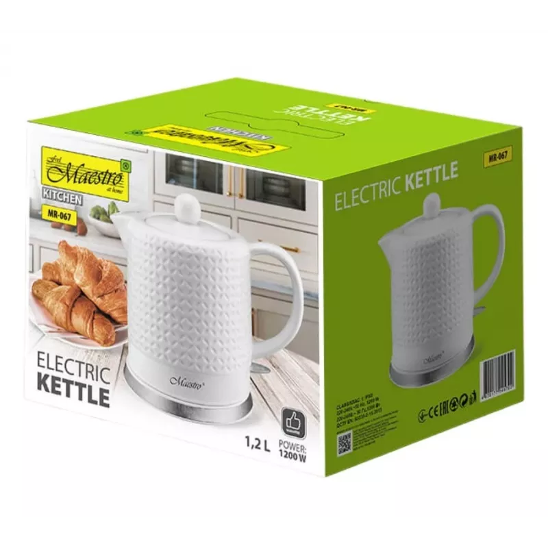 Feel-Maestro MR067 elektrinis virdulys 1,2 l 1200 W Baltas