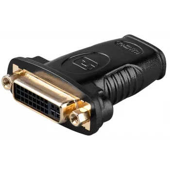 Wentronic Goobay HDMI™ / DVI-I adapteris, HDMI standartinis lizdas (A tipas), juodas - 19 kontaktų HDMI™ lizdas > DVI (24+5) lizdas (68690)