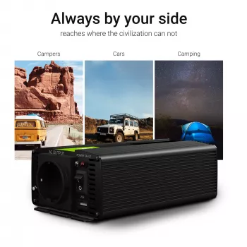 Green Cell INV24 keitiklis automobiliui 1500 W juodas