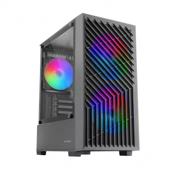 PC korpusas TACENS Mars Gaming MC-VORTEX Mini Tower Mini-ITX/Micro-ATX grūdintas stiklas juodas, 3x120mm, 27,3 cm GPU, 162 mm CPU aušintuvas