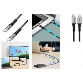 LogiLink USB 3.2 Gen2x2 Type-C laidas C/m su LED juodas CU0434 - Laidas - Skaitmeniniai/Duomenys