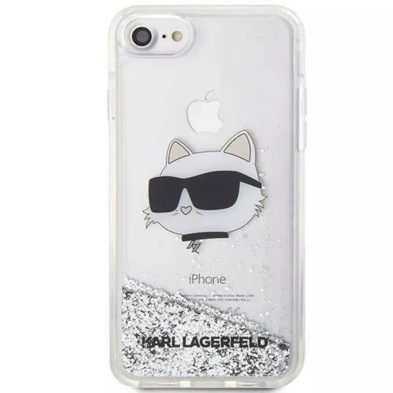 Karl Lagerfeld Original Dėklas iPhone SE 2022/SE 2020/7/8 Hardcase Blizgučiai Choupette Head (KLHCI8LNCHCS)