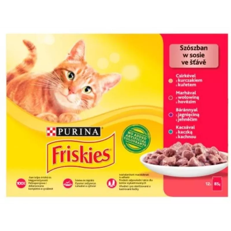 Friskies Mix mėsa – šlapias kačių ėdalas – 12 x 85 g