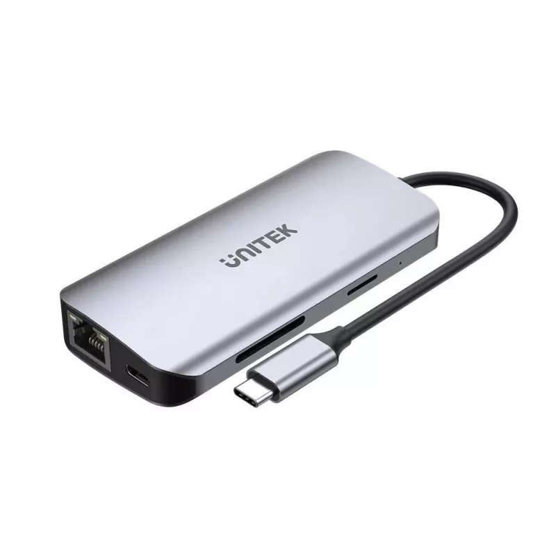 USB-C HUBAS Unitek D1122A01 su 2x HDMI 4K ir 100W Power Delivery