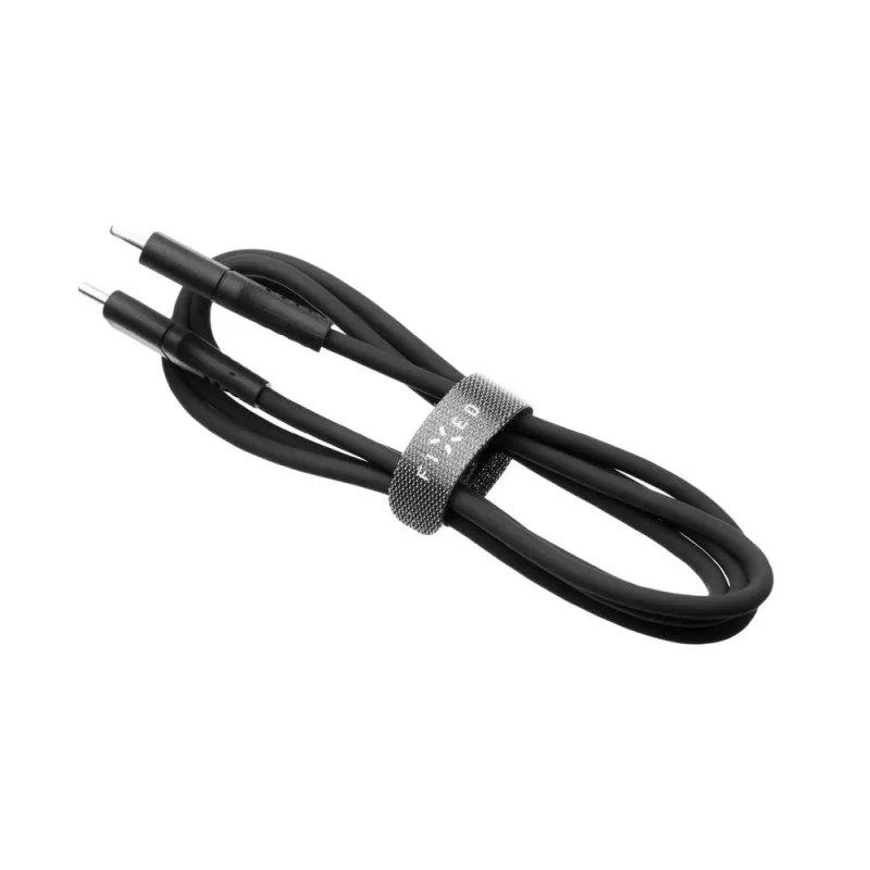 USB-C į USB-C laidas FIXED FIXDLS-CC12-BK, 1,2 m, 60 W galia ir duomenys