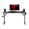 Gaming stalas huzaro Hero 3.6 – stačiakampis 1400×600 mm, aukštis reguliuojamas 560–790 mm, juodas, H kojos, 15 mm stalviršis