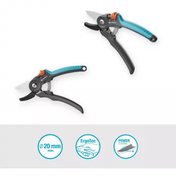 Sodo žirklės GARDENA PremiumCut 12240-20 priekalas sausai medienai, pilka/turquoise