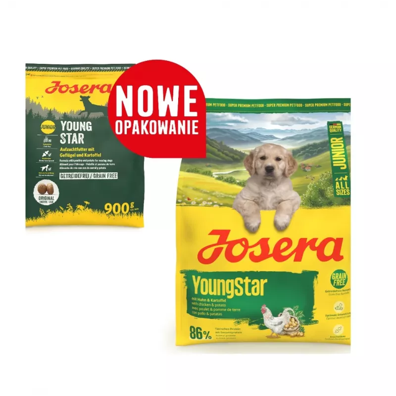 Sausas šuniukų ėdalas JOSERA Junior YoungStar, 3 kg maišas, pilnavertis granules