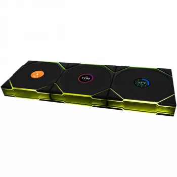 120 mm ARGB PWM belaidis korpuso ventiliatorius su LCD ekranu Lian Li UNI FAN TL