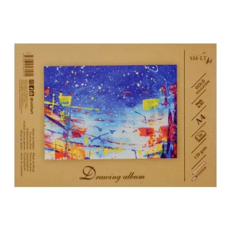 Piešimo sąsiuvinis SMLT, A4, 120 g, klijuotas (30 lapų) 0708-209