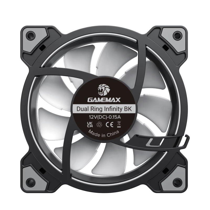 Gamemax DUAL RING INFINITY 120 mm korpuso ventiliatorius juodas
