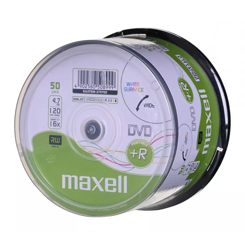 MAXELL DVD+R 4,7 GB 16x 50 vnt. spausdinami diskai cakebox