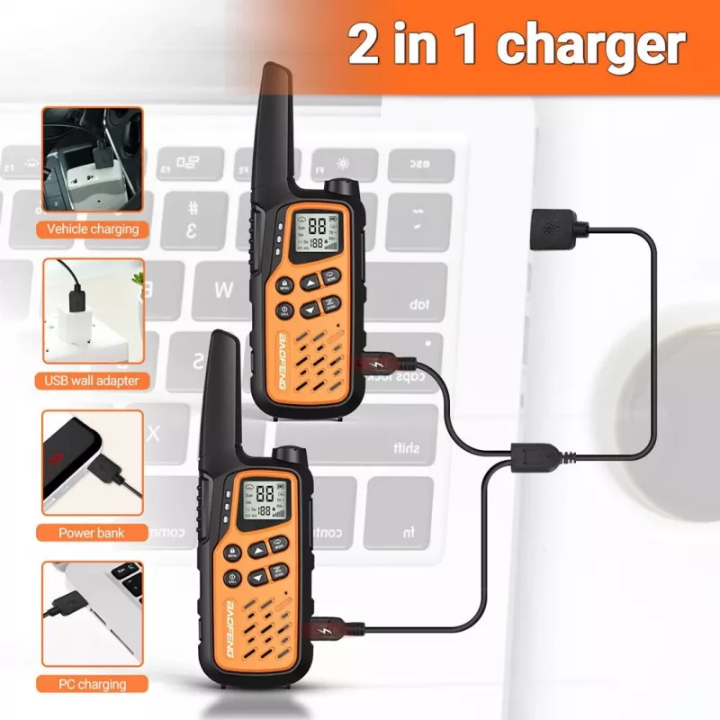 Radiostacija Baofeng BF-T25E Oranžinė, 2 vnt.