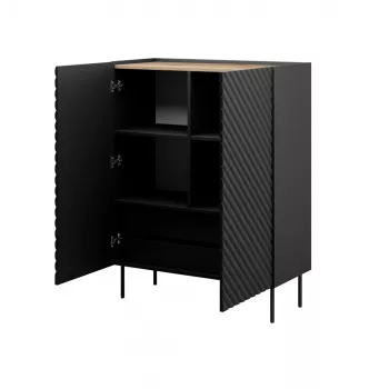 Lentyninė spinta cama meble ONDA 2D2SZ knygų lentyna 98×45×127 cm juoda