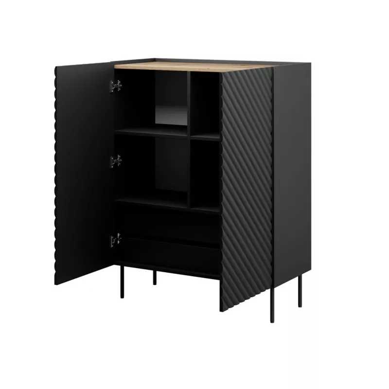 Lentyninė spinta cama meble ONDA 2D2SZ knygų lentyna 98×45×127 cm juoda