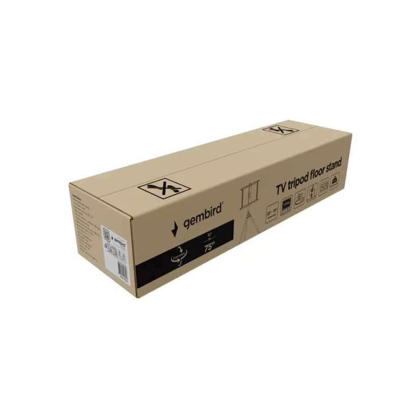 Grindinis TV stovas Gembird TVS-75ST-01 Juoda Mediena
