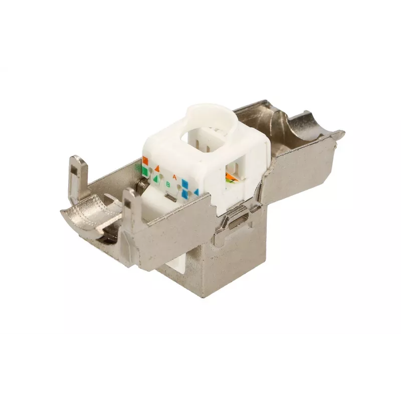 Extralink Keystone CAT6A STP RJ45 kampinis metalinis kištukinis lizdas, vieno prievado