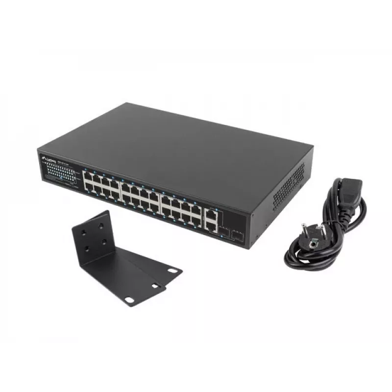 Lanberg RSFE-24P-2C-250 nevaldomas Gigabit Ethernet komutatorius su 24 PoE+ prievadais
