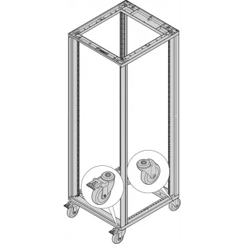 SCHROFF Lenkrollen laidžios, ESD varža < 10 kOhm pagal EN 12528 - LENKROLIAI LAIDŽ. 300KG 100D (27230110)