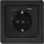 Eltako įžemintas kištukinis lizdas su USB-A ir USB-C, antracito matinis DSS55E+USBA+C-am (30055900)