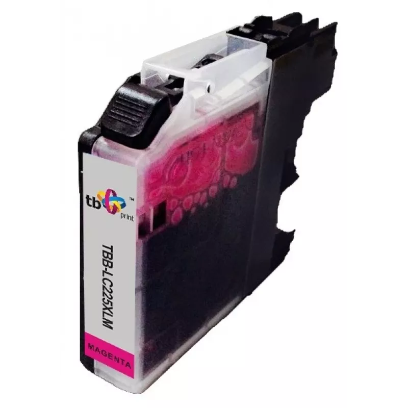 Rašalo kasetė TB, suderinama su Brother LC225XL, rausvai raudona (magenta)